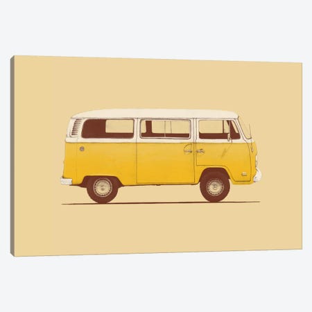Yellow Van Canvas Print #FLB57} by Florent Bodart Art Print
