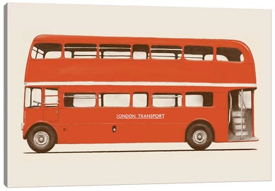 English Bus (London Transport Double-Decker) Canvas Art Print - Transportation Art