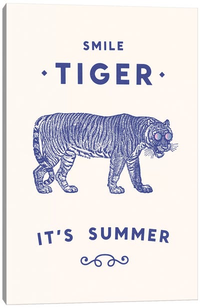 Smile Tiger, Summer Is Here Canvas Art Print - Art for Teens