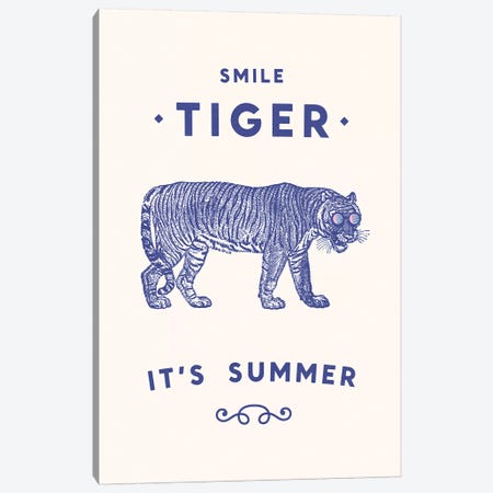 Smile Tiger, Summer Is Here Canvas Print #FLB72} by Florent Bodart Canvas Artwork