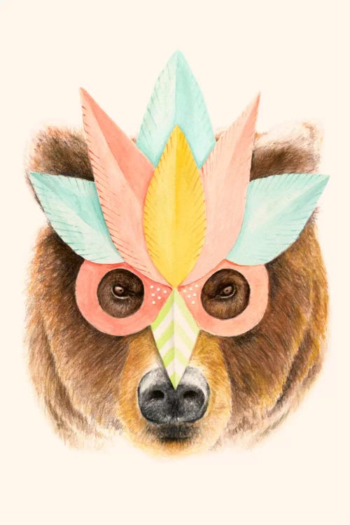 Bear Paper Mask Print