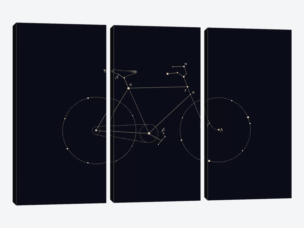 Bike Constellation by Florent Bodart 3-piece Canvas Art Print