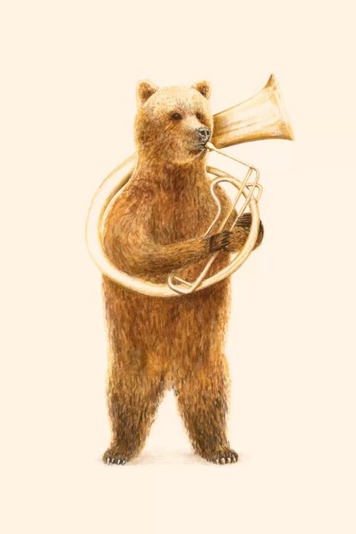 The Bear And His Helicon by Florent Bodart wall art