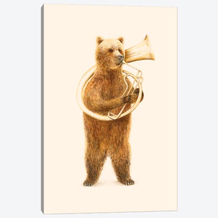 The Bear And His Helicon Canvas Print #FLB83} by Florent Bodart Art Print