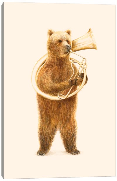 The Bear And His Helicon Canvas Art Print - Florent Bodart