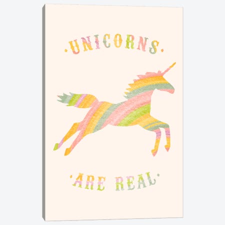 Unicorns Are Real, Color Canvas Print #FLB84} by Florent Bodart Canvas Wall Art