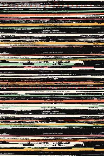 Large Modern Art - Canvas Prints: Recordsss by Florent Bodart