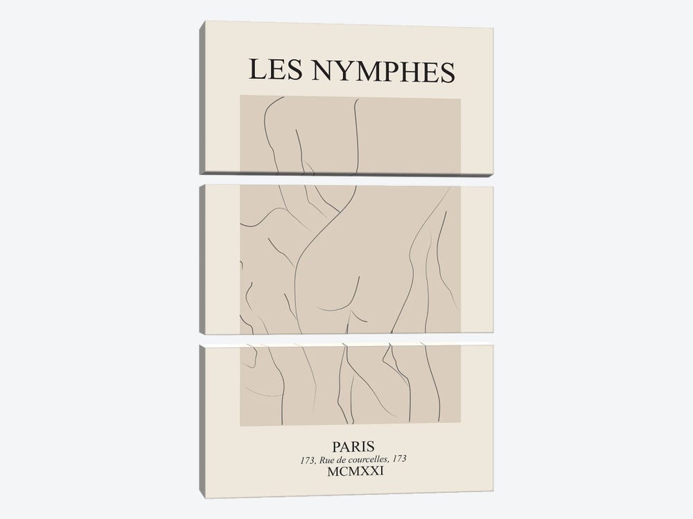 Les Nymphs by Flower Love Child 3-piece Art Print