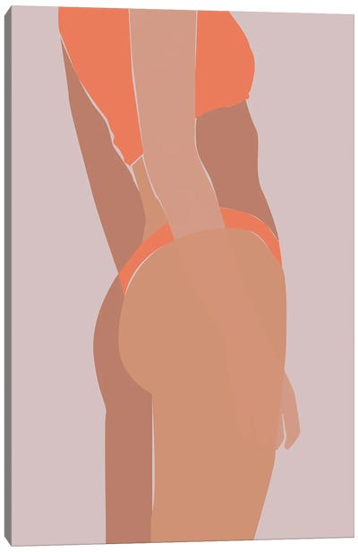 Orange Bikini Canvas Art Print - Flower Love Child