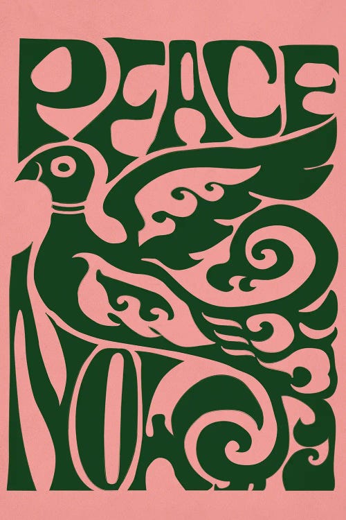 Peace Now Pink by Flower Love Child wall art
