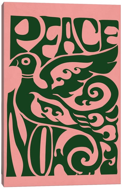Peace Now Pink Canvas Art Print - Flower Love Child