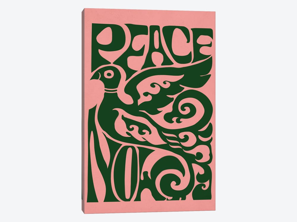 Peace Now Pink by Flower Love Child 1-piece Canvas Art Print