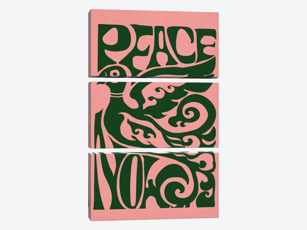 Peace Now Pink by Flower Love Child 3-piece Art Print