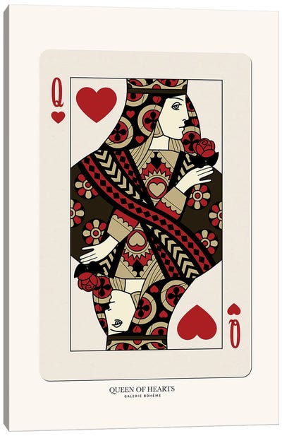 Queen Of Hearts Canvas Art Print - Cards & Board Games