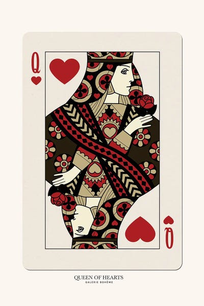 Cards & Board Games: Queen Of Hearts by Flower Love Child