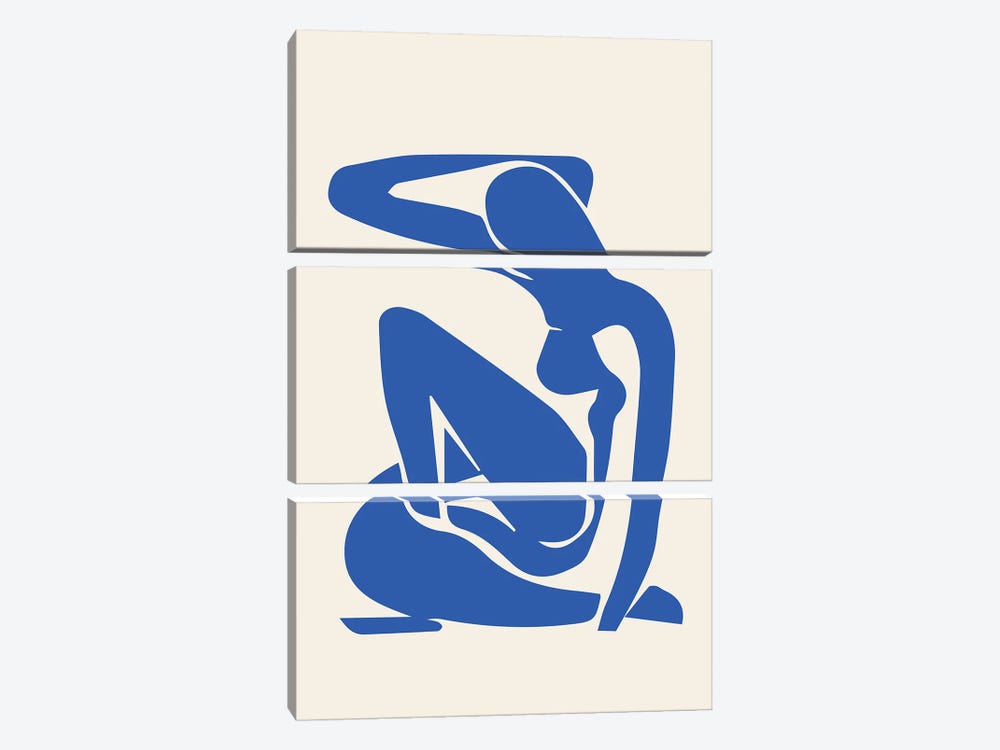 Skinny Arm Blue by Flower Love Child 3-piece Art Print