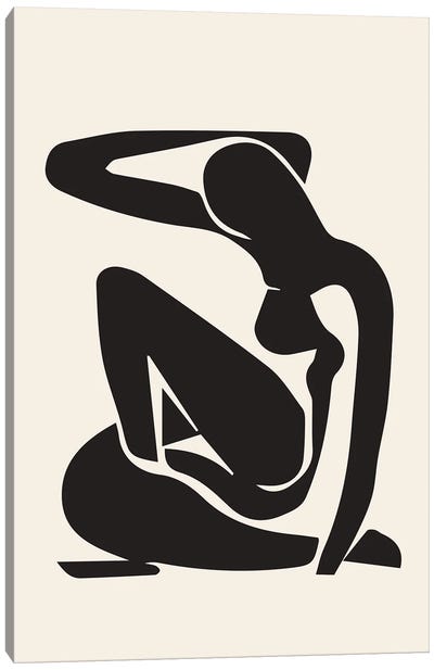 Black Nude I Canvas Art Print - The Cut Outs Collection