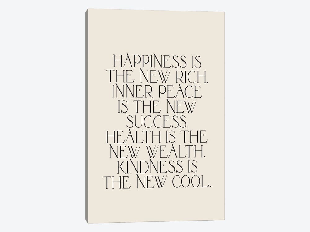 Happiness Is The New Rich by Flower Love Child 1-piece Canvas Print