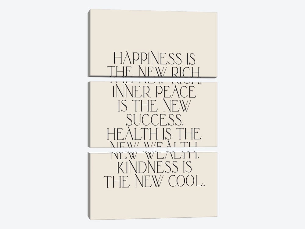 Happiness Is The New Rich by Flower Love Child 3-piece Art Print