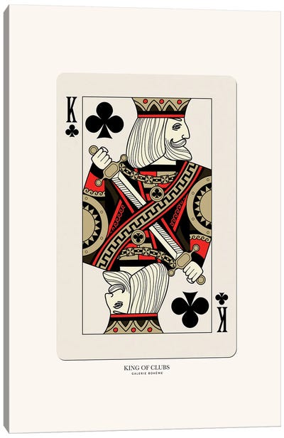 King Of Clubs Canvas Art Print - Cards & Board Games