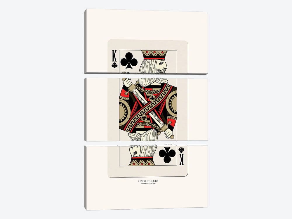 King Of Clubs by Flower Love Child 3-piece Canvas Artwork