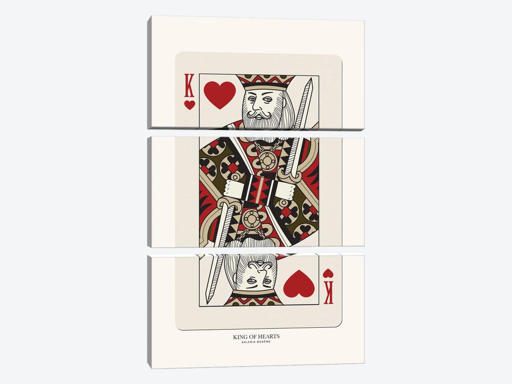King Of Hearts by Flower Love Child 3-piece Canvas Artwork