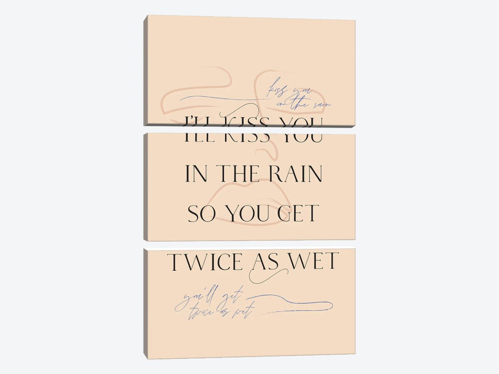 Kiss You In The Rain by Flower Love Child 3-piece Canvas Print