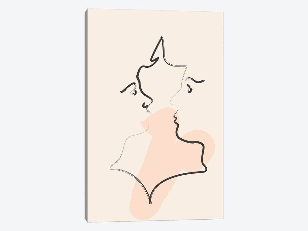 Kissing by Flower Love Child 1-piece Canvas Print