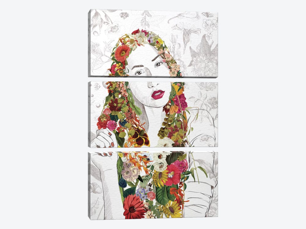 Flower Fairy by 5by5collective 3-piece Canvas Art Print
