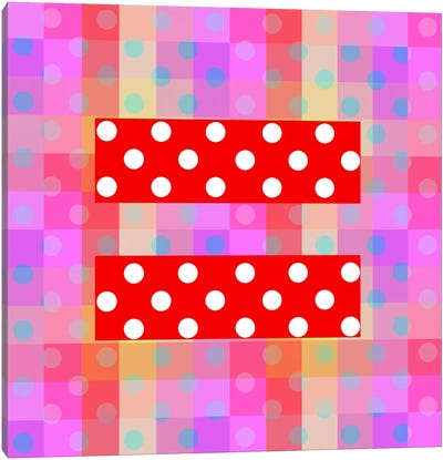 LGBT Human Rights & Equality Flag (Polka Dots) I Canvas Art Print - Polka Dot Patterns