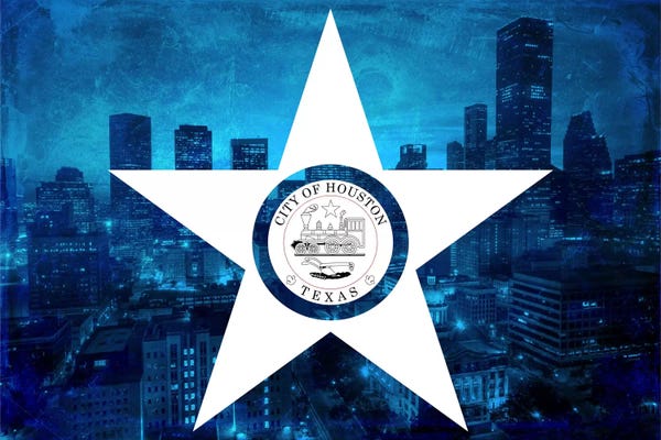U.S. State Flags: Houston, Texas (Downtown Skyline) by iCanvas