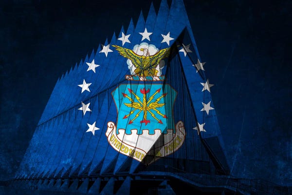 Air Force: U.S. Air Force Flag (Cadet Chapel Background) by iCanvas