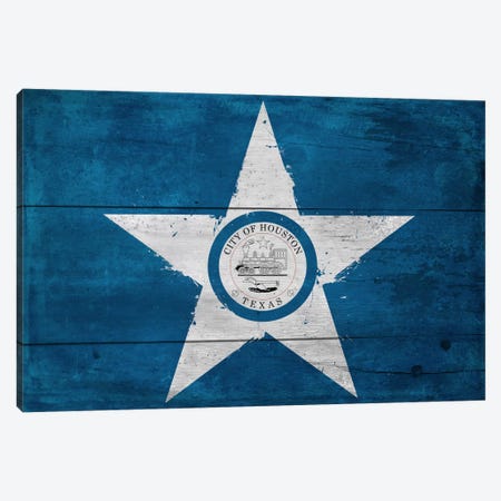 Houston, Texas City Flag on Wood Planks Canvas Print #FLG114} by 5by5collective Canvas Print