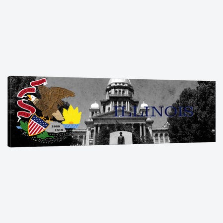 Illinois (Capitol Building in Zoom) Panoramic Canvas Print #FLG123} by iCanvas Art Print