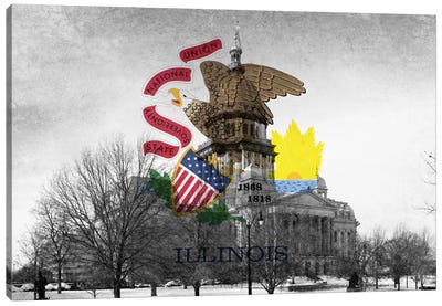 Illinois (Capitol Building) Canvas Art Print - U.S. State Flag Art