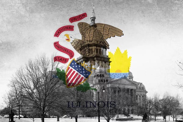 U.S. State Flags: Illinois (Capitol Building) by iCanvas