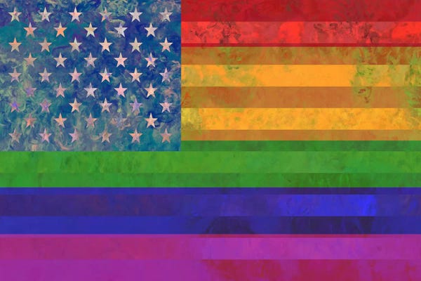 Flags Collection: USA "Grungy" Rainbow Flag (LGBT Human Rights & Equality) by 5by5collective