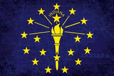 Indiana (Vintage Map) by iCanvas framed canvas print