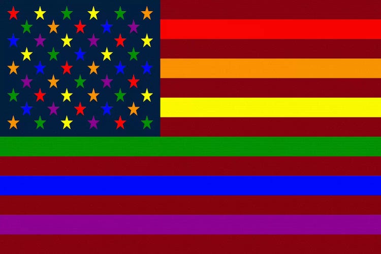 USA "Minimalist" Rainbow Flag (LGBT Human Rights & Equality)