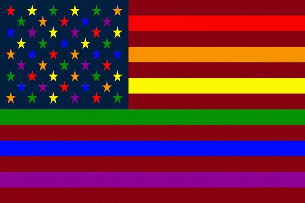 US Flags: USA "Minimalist" Rainbow Flag (LGBT Human Rights & Equality) by iCanvas