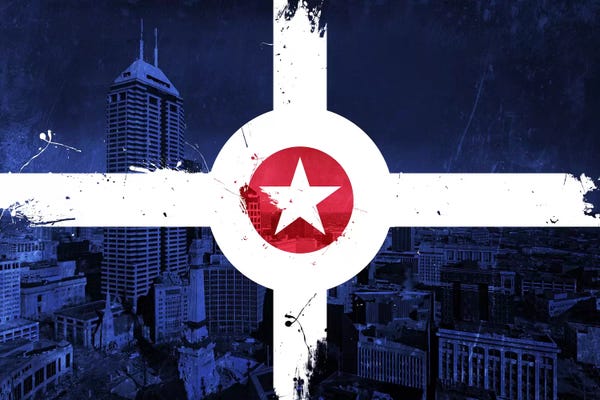 Indianapolis: Indianapolis, Indiana (Monument Circle) by iCanvas