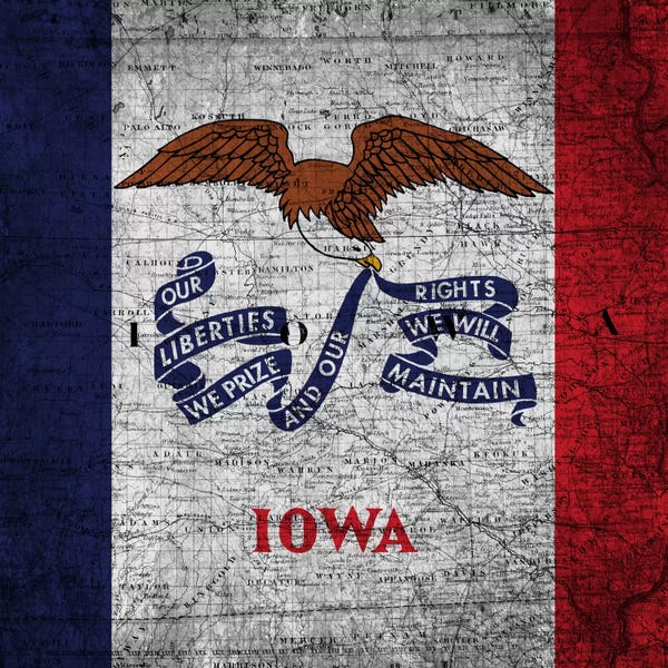 Iowa: Iowa (Vintage Map) by iCanvas