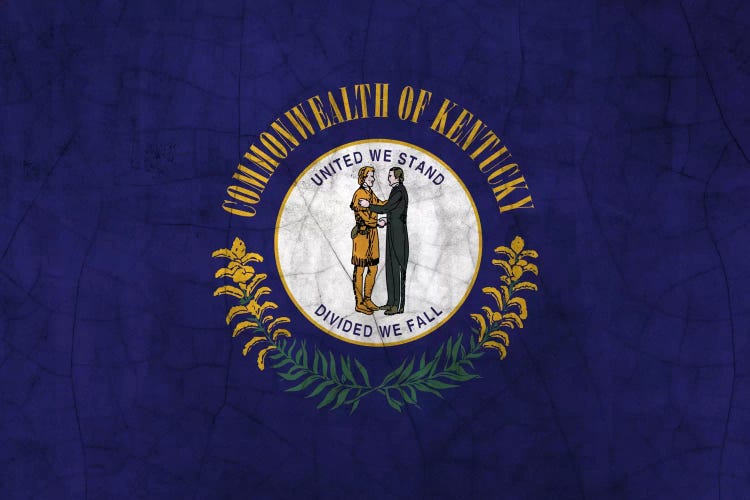 Kentucky Cracked Paint State Flag