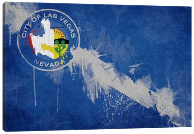 Las Vegas, Nevada Fresh Paint City Flag Canvas Art Print - U.S. State Flag Art