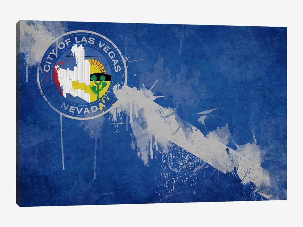 Las Vegas, Nevada Fresh Paint City Flag by iCanvas 1-piece Canvas Print