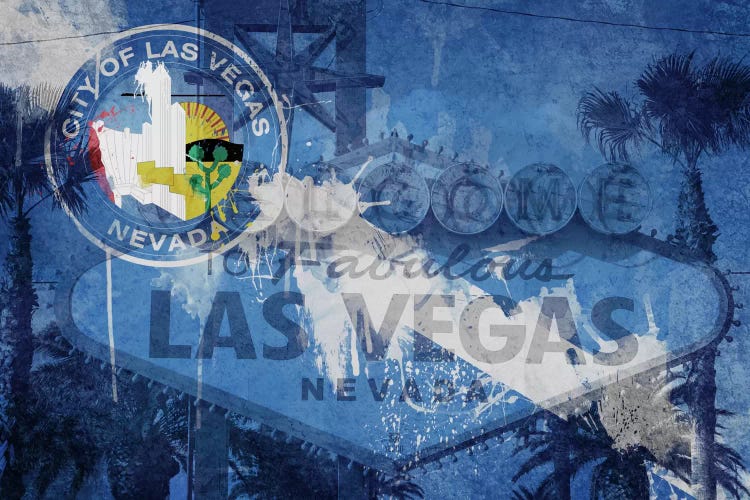 City Flag Overlay Series (Fresh Paint): Las Vegas, Nevada (Welcome Sign)