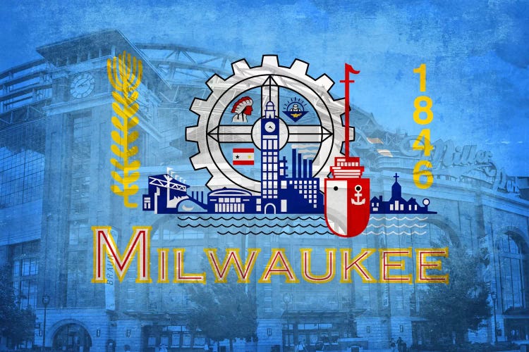 Milwaukee, Wisconsin (Miller Park) by 5by5collective wall art