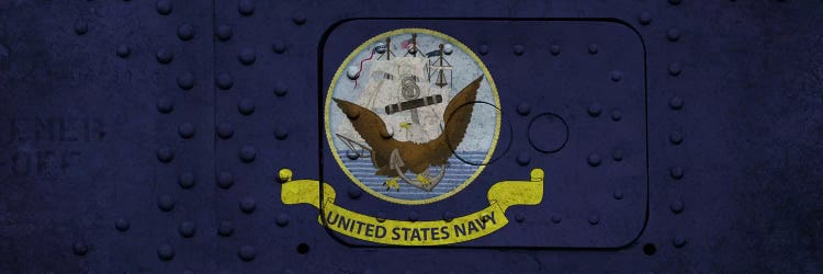 U.S. Navy Flag (Riveted Warship Panel Background) I by iCanvas wall art