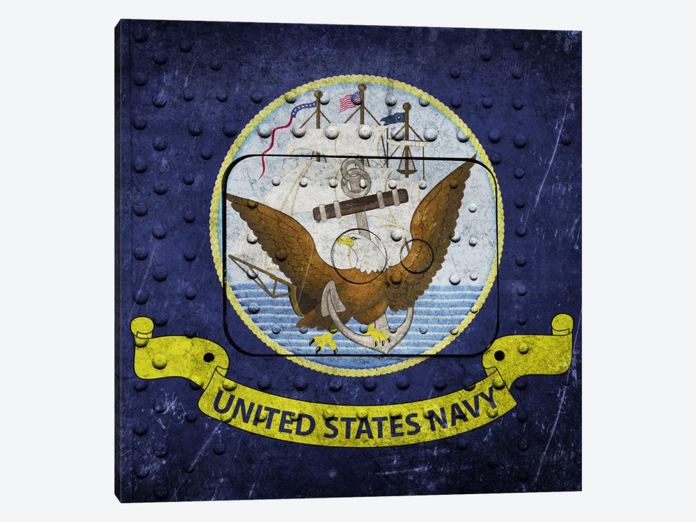 U.S. Navy Flag (Riveted Warship Panel Background) II by iCanvas 1-piece Art Print