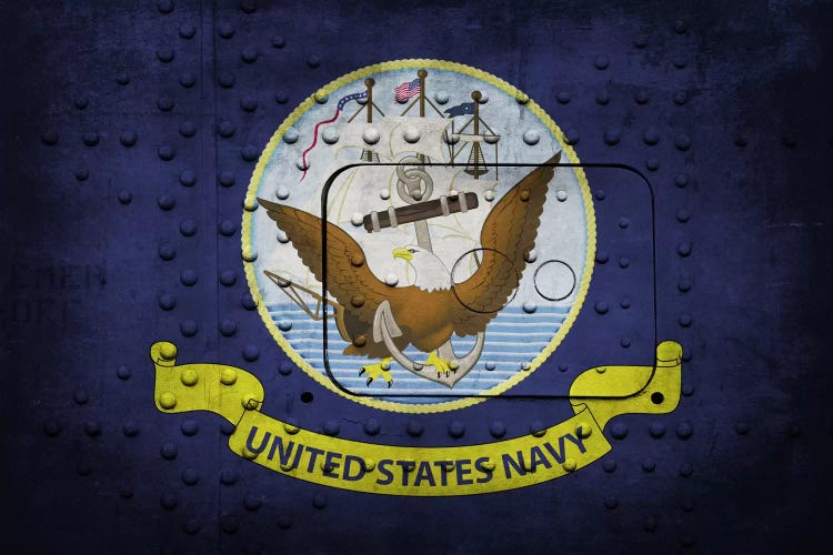 U.S. Navy Flag (Riveted Warship Panel Background) III